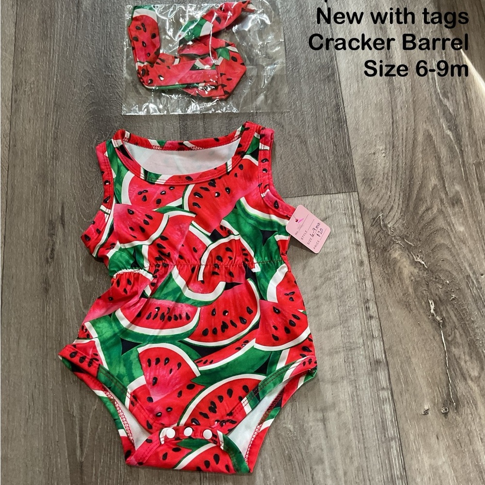 Cracker Barrel Watermelon One Piece 3 bundle with Accessories